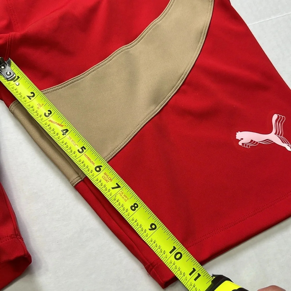 NEW PUMA Biker Shorts Dry Cell Red Tan Size XL Activewear Gym Running Stretchy - Picture 8 of 9